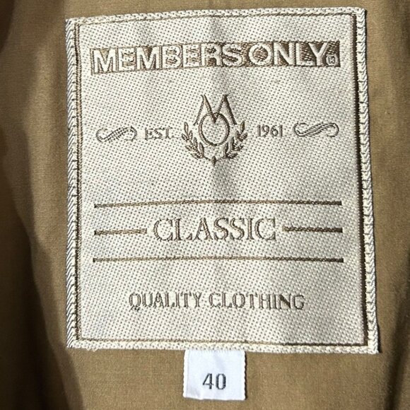 Vintage Beige Members Only‎ Classic Bomber Jacket Men's Size 40 - Picture 4 of 10